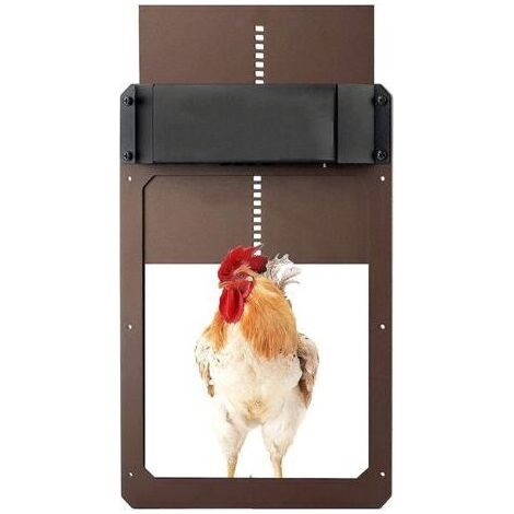 Kit de porte de poulailler automatique, porte de poulailler automatique alimentée par batterie avec minuterie et capteur de lumière, accessoires de poulailler (1/3)
