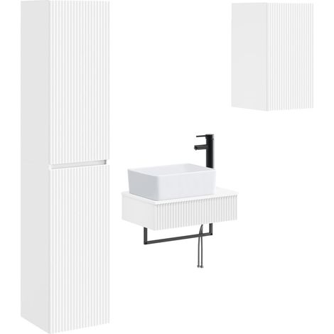 Bathroom Furniture Set 3 pcs White 33 x 34.5 x 160 cm vidaXL (1/5)
