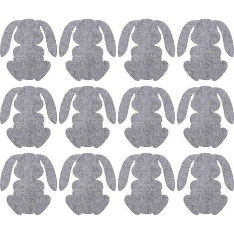 Lot de 12 housses de rangement pour fourchettes à découper sur le thème de Pâques, idéales pour les fêtes.-15.00X13.50X0.50CM-Grey