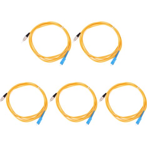 Câble fibre optique monomode 3M SC FC - Lot de 5 cordons de raccordement pour transmission réseau (1/5)