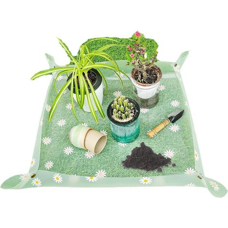 Tapis de jardinage imprimé transparent, tapis de rempotage pour plantes d'intérieur, sous-tapis imperméable et anti-salissures pour plantes vertes (5050cm) (1/4)