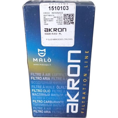 Filtro olio akron 1510103  fa5285  ch5640  h951x  wl7061  s 5095 pe  op213
