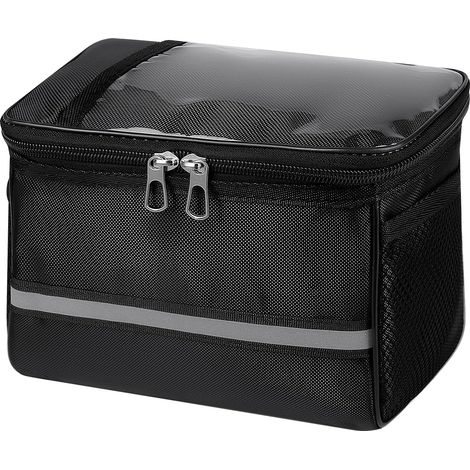 Fahrradlenkertasche – 1 Stück – Schwarzes Oxford-Gewebe – Wasserdicht – Touchscreen – Für Radfahren und Camping – 25 x 18,5 x 4 cm (1/5)