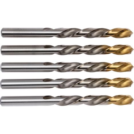 High-Speed Steel (HSS) Helical Twist Drill DIN 338 Type N, 12mm Diameter, TiN Coated, Right-Hand, 4XD Length, Dormer (Pack of 5)