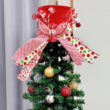 Décoration de sapin de Noël, chapeau de sapin de Noël, décoration de sapin de Noël pliable, fournitures de fête de Noël, 20 cm (1/5)