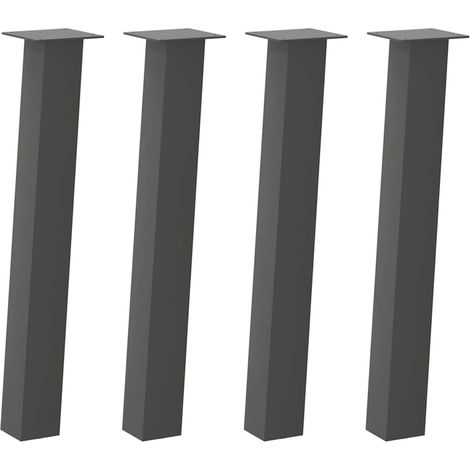 Lot de 4 pieds de table console 72 x 72 cm design moderne pratique fixation rapide en acier anthracite