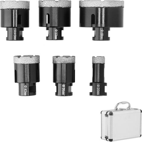 Jeu de scies cloches 6-en-1 diamant carotteuse tuile perceuse à main outils quincaillerie avec boîte 20-68mm M14 (1/5)