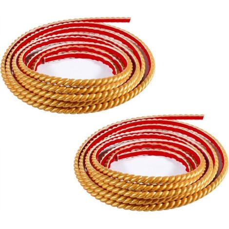 PVC Adhesive Decorative Strip, Wallpaper Tile Border, Mirror Frame Decoration, 2 rolls x 5M (10mm, Gold) (1/5)