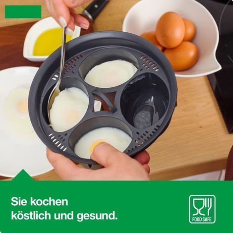 Cuiseur à œufs pochés 4 en 1 pour Thermomix TM5 TM6 - Ustensiles de cuisine, moule à œufs vapeur, plateau, support (1/4)