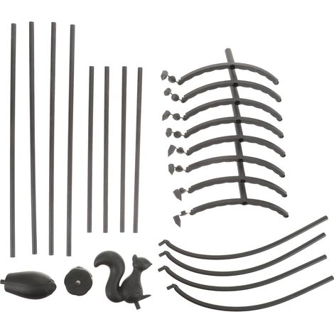 Treillis pour plantes grimpantes de jardin avec sommet en forme d'écureuil et petit oiseau (1/5)