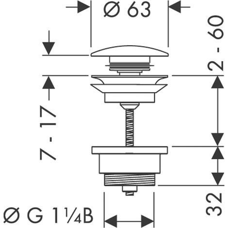 Verchromter Abflussverschluss aus Metall mit Klick-Klack-Mechanismus für Badezimmerwaschbecken (1/3)