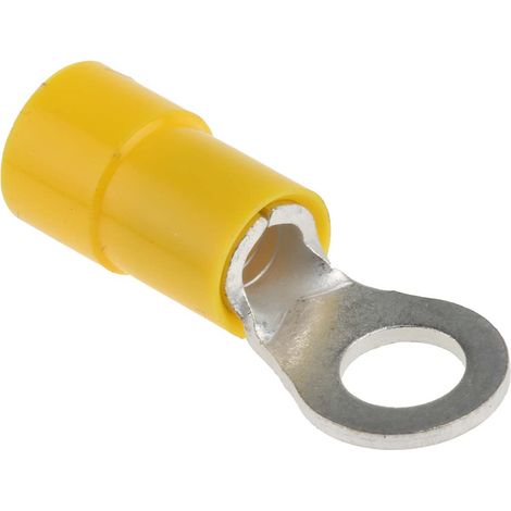 Cosses à œillet RS PRO, Isolé, Jaune, 6mm², M5, 9.5mm (1/3)