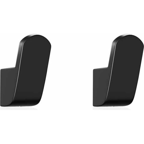 Accessoires de salle de bain pour la décoration intérieure : crochets porte-serviettes muraux décoratifs en métal noir, en aluminium antirouille, lot de 2, noir