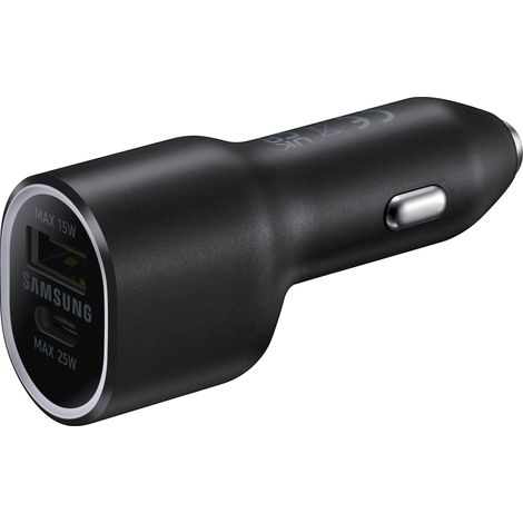 Chargeur voiture pour prise allume-cigare 2x USB 25W noir (1/5)