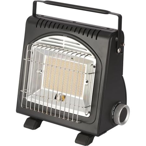 Chauffage portable au butane 1,7 kW - Chauffage à gaz compact d'extérieur avec allumage piézoélectrique - Brûleur infrarouge en céramique, chauffage de camping léger pour tente (1/4)