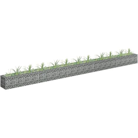 Lit surélevé à gabion Acier galvanisé 450x30x30 cm (1/5)