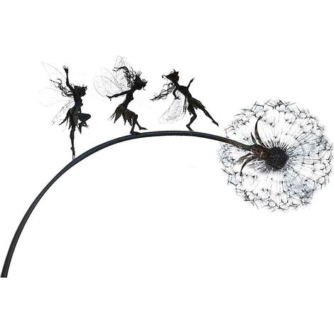 Statue Jardin Metal - Pissenlit Decoratif Extérieur - Sculpture Paysagere pour Pelouse ou Massif - 1 Piece