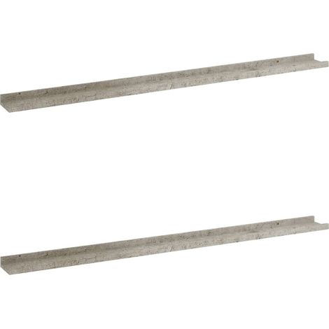 Étagères murales 2 pcs,Étagère flottante Gris béton 115x9x3 cm CFW43940 (1/5)