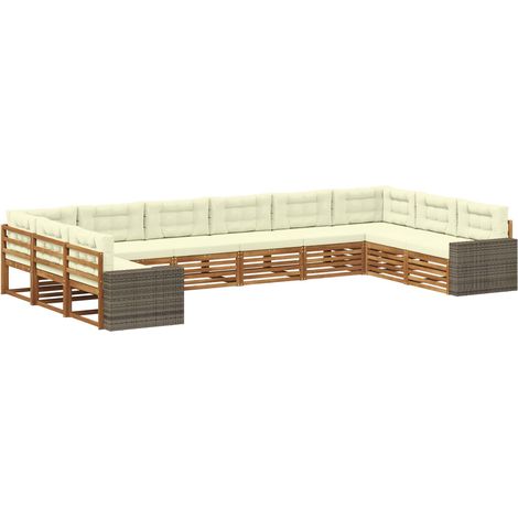 Juegos de sofás 10 uds. Madera de Acacia Sólida vidaXL (1/5)