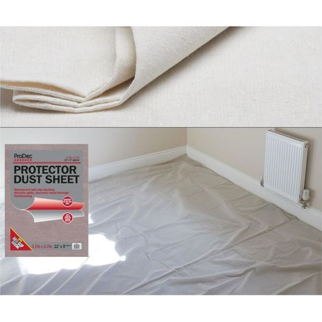 ProDec Advance Protettore resistente all'acqua Foglio di cotone antipolvere per la pittura, la decorazione, la copertura di pavimenti e mobili, assorbe le fuoriuscite, non trapela, riutilizzabile (1/5)