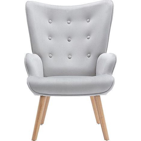 Fauteuil en velours gris VATELY