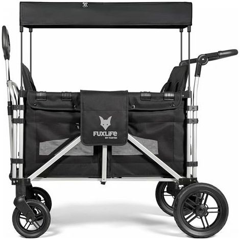 [NEUWERTIG] FUXLIFE FX-CTXL900 XL Premium Bollerwagen Schwarz  Extra großes Ladevolumen, UV-Sonnendach, gefederte Räder & faltbar  Für Garten, Camping & Freizeit (1/5)