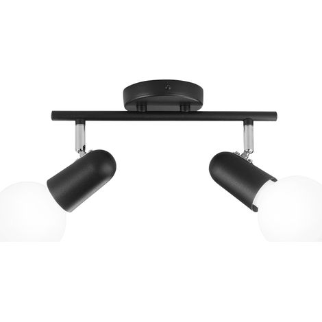 "Spot PUNTO in metallo nero con due punti luce orientabili" (1/2)