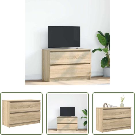 Meuble tv chêne sonoma - Meuble TV chêne sonoma 80x35x54 cm bois d'ingénierie (1/5)
