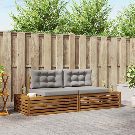 Conjunto de sofás de exterior con cojín Gris Natural y Claro (1/5)