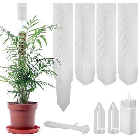 Monstera Trellis Foam Stick for Indoor Plants with Watering Aid, Cable Ties for Garden Planting (White) (1/5)