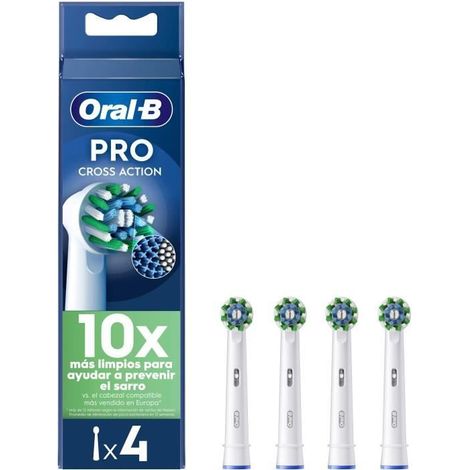 Oral-B Brossetten x4 Pro Cross Action für Zahnbürste, Packung mit 4 Einheiten