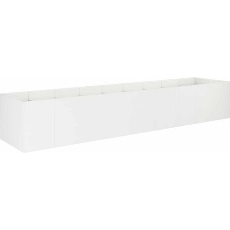 Cache-pot de jardin rectangulaire extérieur acier laminé à froid blanc 360 x 80 x 60 cm (1/5)