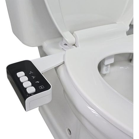Bidet WC japonais non électrique, double buse, standard français, kit complet 3/8". (1/5)
