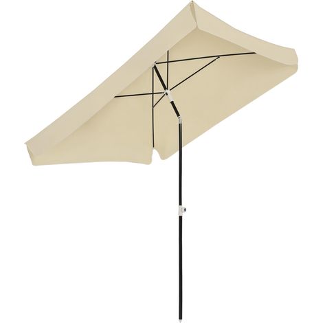 Parasol d'extérieur 2x2 m avec toile carrée, structure réglable et portable, couleur crème, parfait pour profiter de l'ombre et de la protection solaire dans votre jardin, sur votre balcon ou à la ...