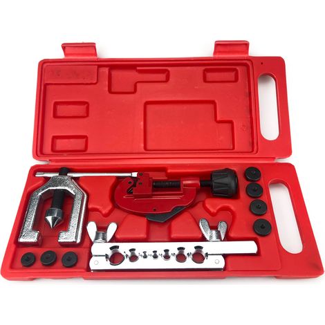 Boîte à outils d'expansion de bride à 7 trous pour la réparation automobile de petits tuyaux en cuivre avec tête de pression plate.