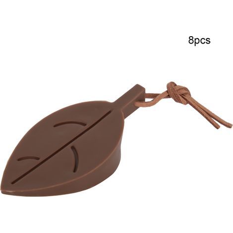 8 Pièces Butée de Porte Sécurisée Style Feuille Anti-Pincement Enfant, Arrêt Porte en Silicone (Marron) (1/5)