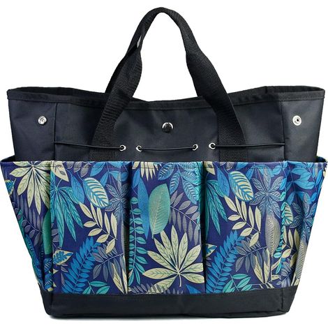 Sac de rangement pour outils de jardin, organisateur d'outils de jardin robuste à 9 compartiments (B Floral) (1/5)