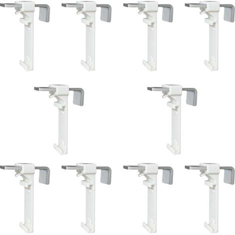 Lot de 10 supports de serrage pour store enrouleur double, store double sans perçage, à clipser et à coller, comme accessoire de rechange pour la fixation sur une fenêtre en PVC fixe (1/5)