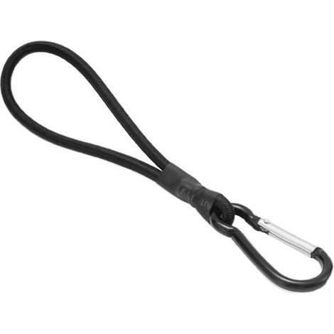 Corde con ganci, corda elastica di fissaggio, per assicurare l'attrezzatura da campeggio, meccanismo di bloccaggio sicuro, 22 x 3,2 cm, nero (1/5)