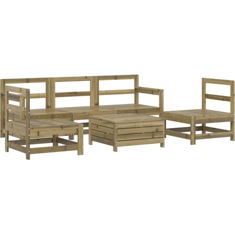 Maison Exclusive - 6-tlg. Garten-Sofagarnitur Kiefernholz Imprägn