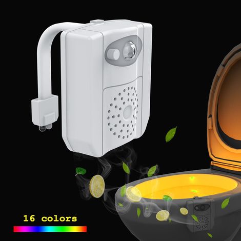 LED Night Lights for Toilet, 16 Color Induction Waterproof Inside Toilet Bowl, Light Detection Senso (1/5)