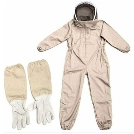 Combinaison d'apiculture professionnelle INHHUB avec voile autoportant, taille L, marron (1/5)