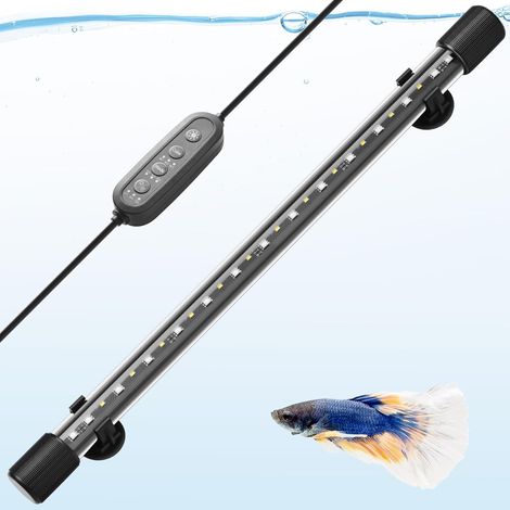 1 Rampe LED Aquarium 48cm, Éclairage RGBW IP68, Minuterie 24h, Ajustement Couleur, Pour Nano Aquarium