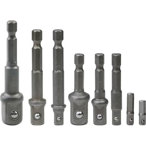 8-Piece 1/4" 3/8" 1/2" Magnetic Bit Holder Screwdriver Extension Adapter Hex/Square Bit Set (1/5)