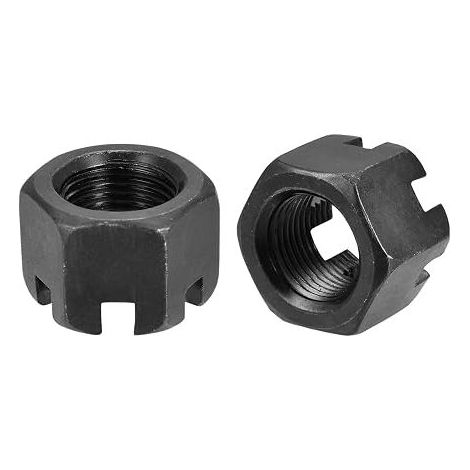 Hexagonal Slotted Nut M18x1.5mm Black (1/5)
