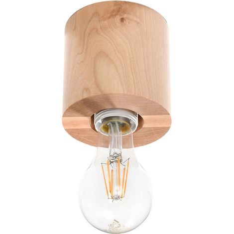 Lámparas de techo Salgado madera natural madera 1xE27  10cm Sollux (1/2)