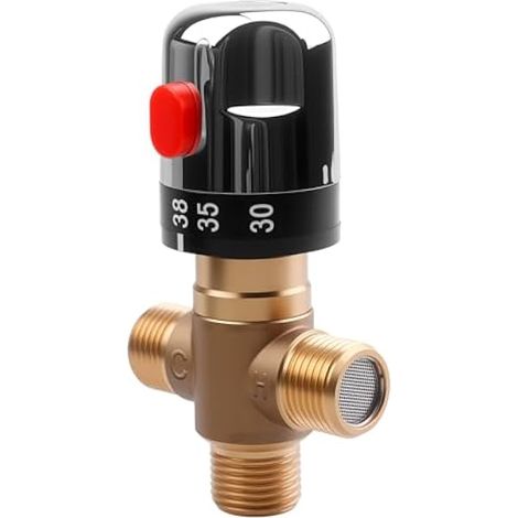 Vanne de mélange thermostatique, mélangeur thermostatique à 3 voies, mélangeur thermostatique G1/2, vanne de contrle de la température de l'eau, vanne de mélange thermostatique pour utilisation (1/5)