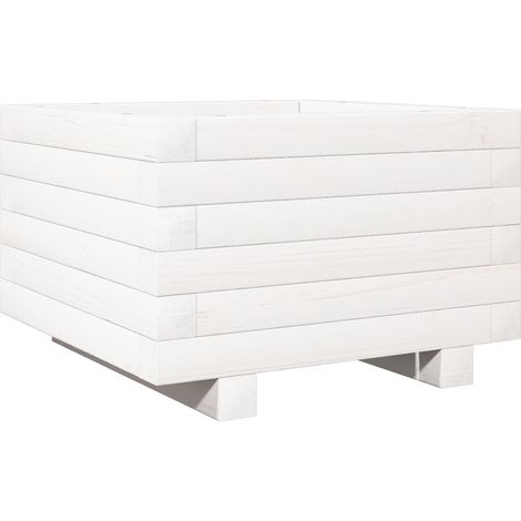 Maison Exclusive - Fioriera da Giardino Bianca 40x40x26,5cm Legno Massello di Pino