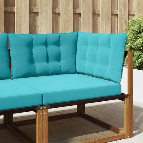 Coussin de canapé extérieur 3 pièces en polyester turquoise pour jardin et terrasse - PANGIVO (1/5)