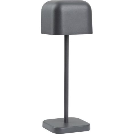 Lampe de table avec abat-jour carré Lucca grise 200mm - Ref HZ207 - Olympia (1/5)
